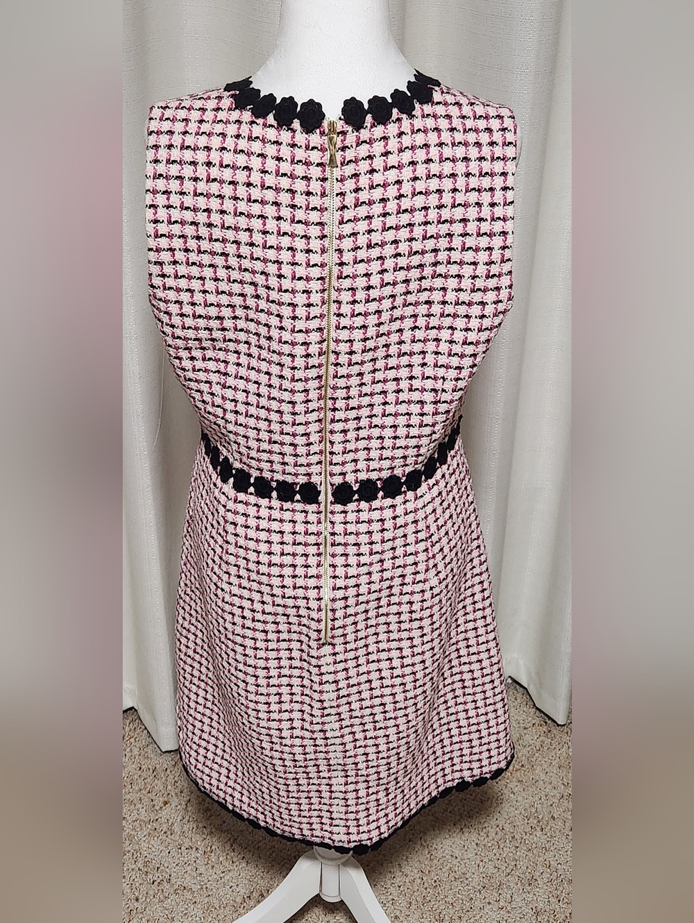 Kate Spade New York Women’s Size 12 Multi Tweed Pink Marbled A Line Dress - Picture 4 of 9